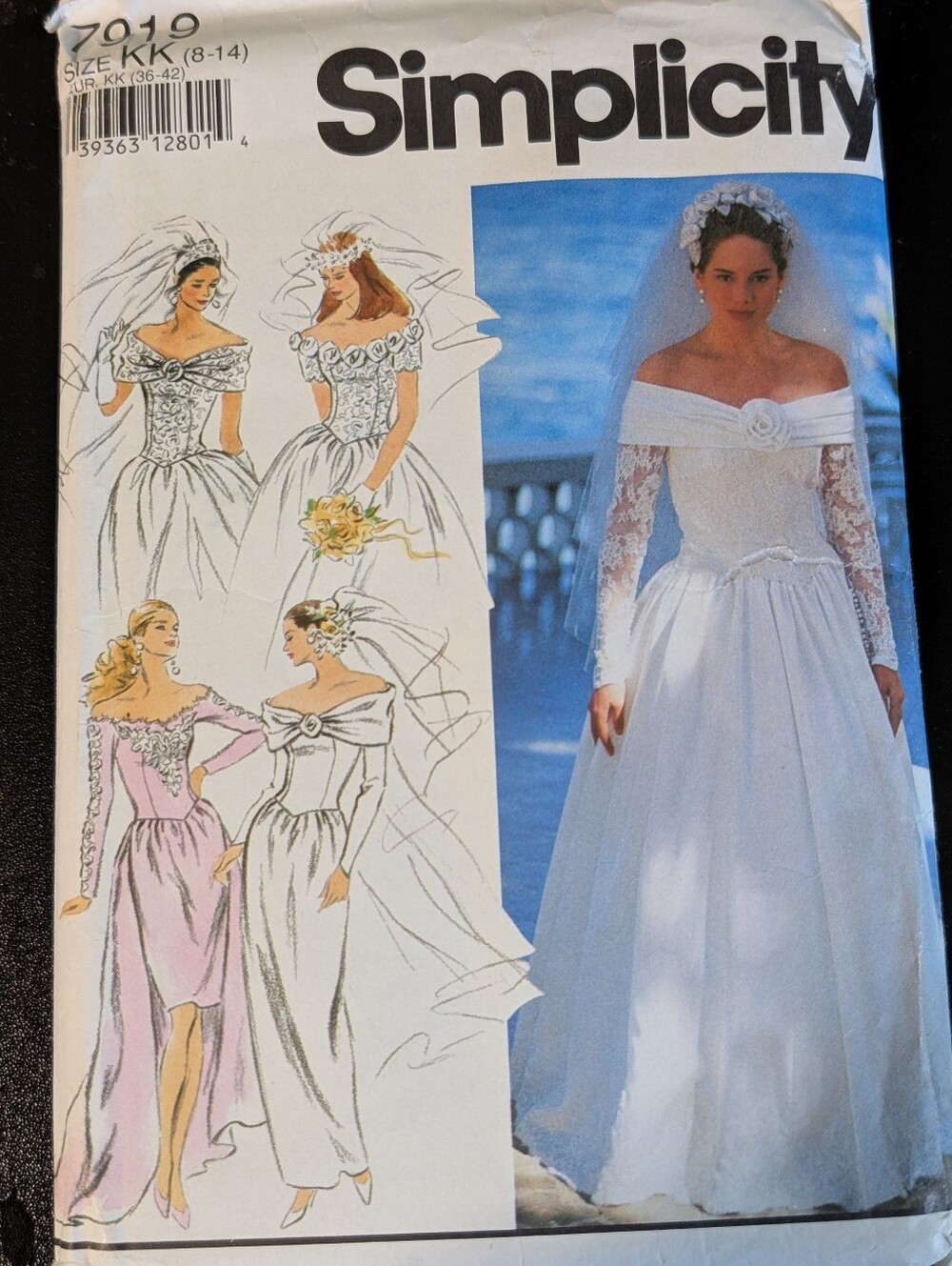 Vintage Simplicity 7919 Bridal Wedding Dress Pattern Sizes 8-14
